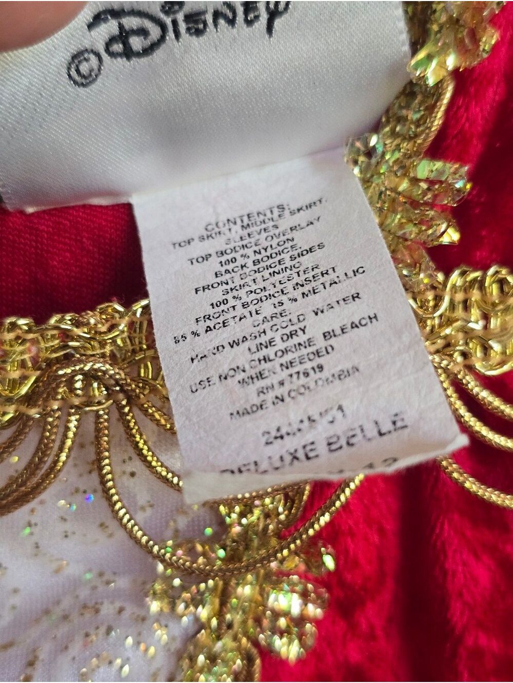 Walt Disney World Deluxe Belle Princess Costume Dress Girls L 10-12 - Picture 15 of 17